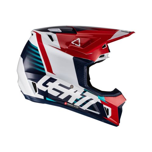 קסדת ליט 7.5 כחול / אדום כולל משקפי אבק - LEATT MOTO 7.5 ROYAL V22