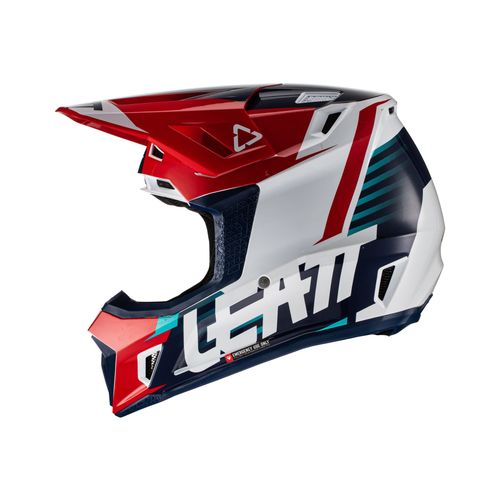 קסדת ליט 7.5 כחול / אדום כולל משקפי אבק - LEATT MOTO 7.5 ROYAL V22