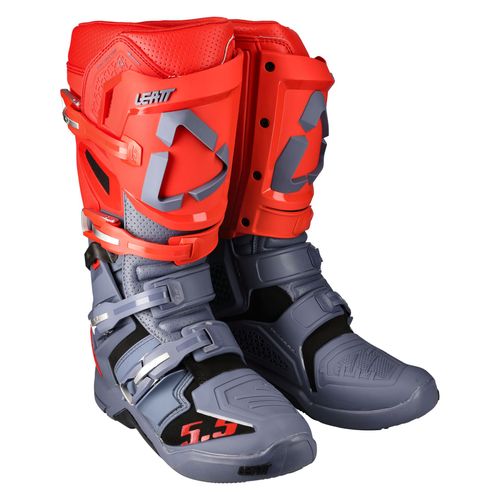 מגף רכיבה ליט אפור / אדום - LEATT BOOTS GPX 5.5 GRAPHENE V22