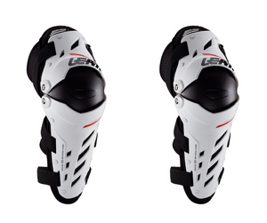 מגני ברכיים ליט לבן / אדום - LEATT DUAL AXIS V22