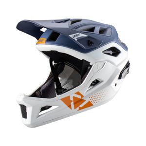 קסדת אינדורו מתפרקת לאופניים ליט לבן / כחול - LEATT MTB 3.0 ENDURO STEEL V22
