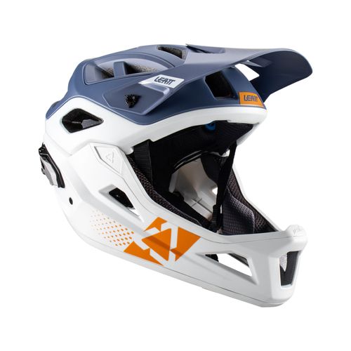 קסדת אינדורו מתפרקת לאופניים ליט לבן / כחול - LEATT MTB 3.0 ENDURO STEEL V22
