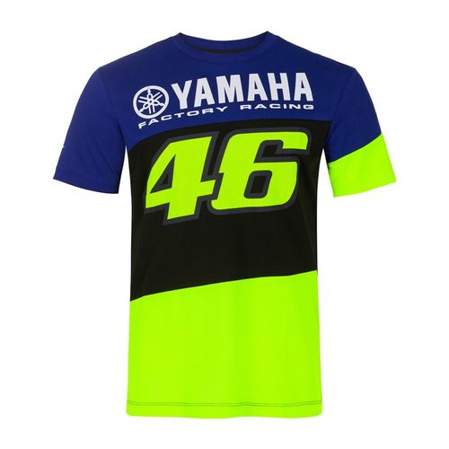 חולצה קצרה ולנטינו רוסי ימאהה צהוב / כחול - VR46 YAMAHA VR46 T-SHIRT
