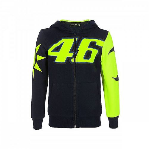 קפוצ'ון ילדים ולנטינו רוסי שחור / צהוב - VR46 SUN AND MOON HOODIE