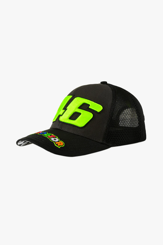 כובע ולנטינו רוסי שחור VR46 THE DOCTOR TRUCKER CAP