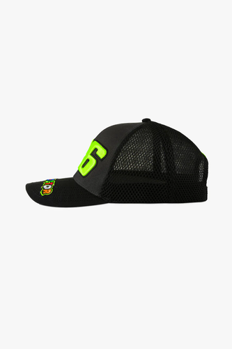 כובע ולנטינו רוסי שחור VR46 THE DOCTOR TRUCKER CAP