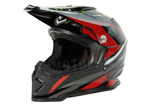 קסדת שטח בלק ליון אדום / אפור - BLACKLION MX HELMET