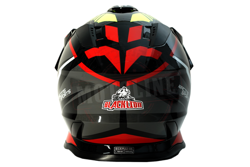 קסדת שטח בלק ליון אדום / אפור - BLACKLION MX HELMET
