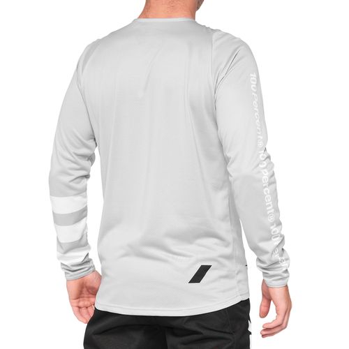 חולצת רכיבה לילדים 100% אפור - R-CORE JERSEY