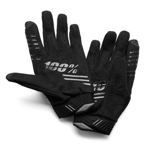 כפפות רכיבה 100% שחור - R-CORE GLOVES