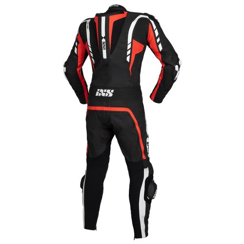 חליפת רכיבה מעור בקר חלק אחד שחור / אדום - IXS RS800