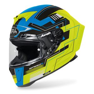 קסדת אירו מלאה כחול / צהוב - AIROH GP550 S CHALLENGE