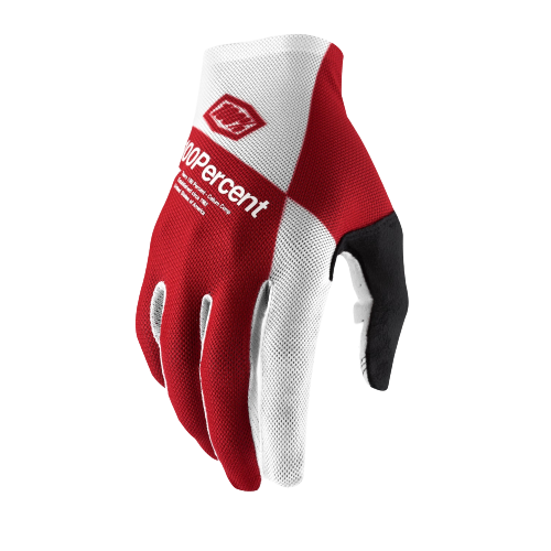 כפפות רכיבה 100% אדום / לבן - CELIUM GLOVE