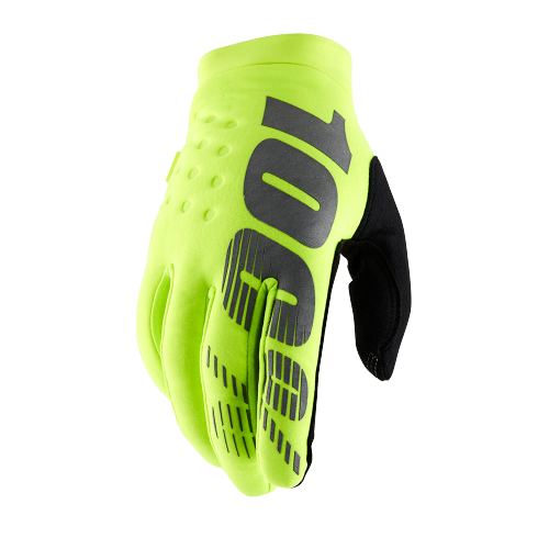כפפות רכיבה 100% שחור / צהוב - BRISKER GLOVE