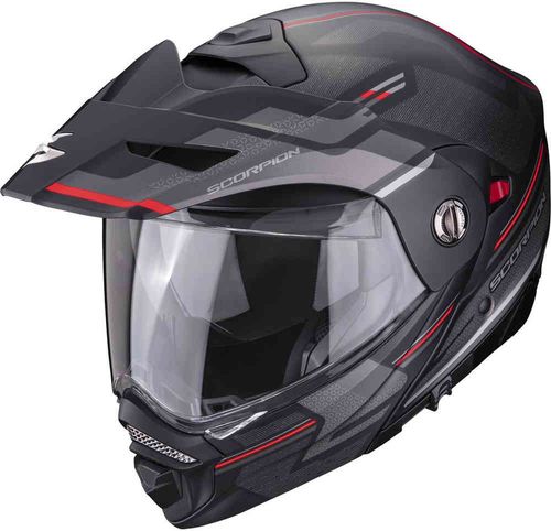 קסדה דו שימושית שחור / אדום מט - SCORPION EXO ADX- 2 CARRERA