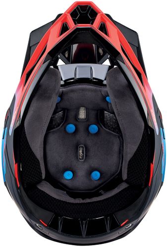 קסדת דאון היל מלאה שחור / אדום / כחול -  100% AIRCRAFT2 CARBON SMARTSHOCK
