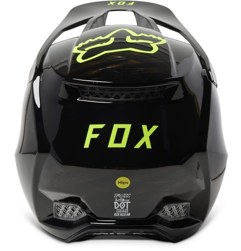 קסדת פוקס שחור / צהוב - FOX V3 RS SLAIT V23
