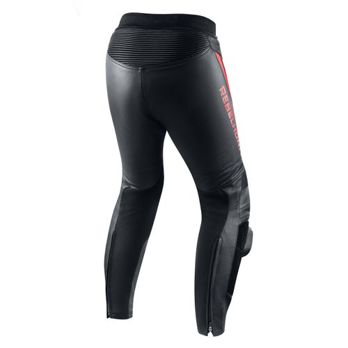מכנס רכיבה מעור רבל הורן שחור / אדום - REBELHORN FIGHTER LEATHER PANTS