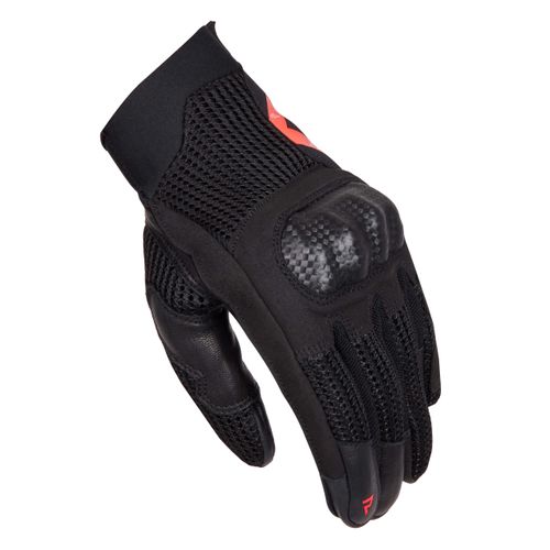 כפפות קיץ מעור / בד שחור אדום - REBELHORN GAP 3 GLOVES