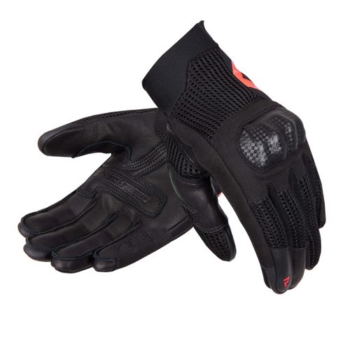כפפות קיץ מעור / בד שחור אדום - REBELHORN GAP 3 GLOVES