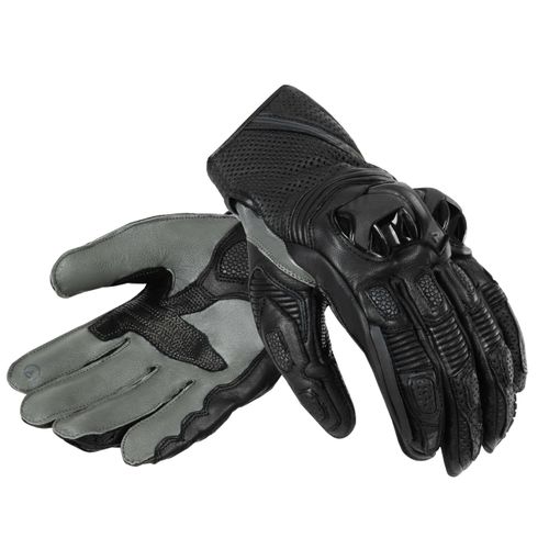 כפפות עור רבל הורן שחור / אפור -  REBELHORN ST SHORT GLOVES