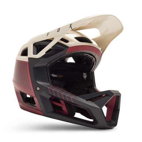 קסדת אנדורו מלאה פוקס בורדו / לבן / שחור - FOX PROFRAME RS MIPS HELMET MASH V23 