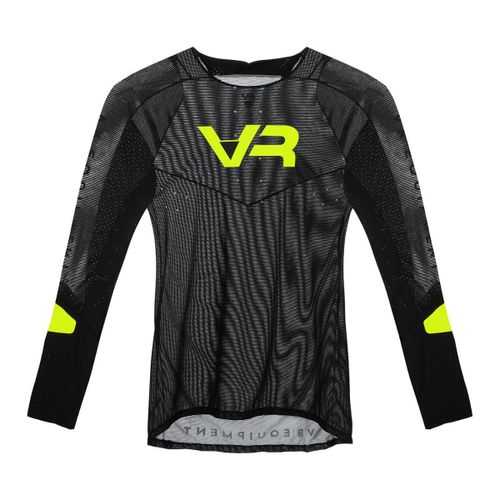 חולצת רכיבה שרוול ארוך שחור / צהוב - VR46 JERSEY GRAVITY MTB 