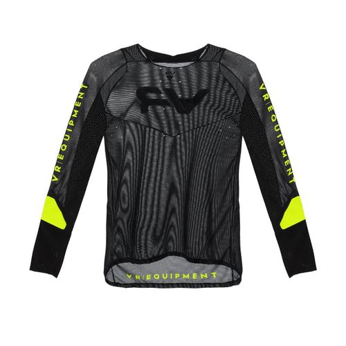 חולצת רכיבה שרוול ארוך שחור / צהוב - VR46 JERSEY GRAVITY MTB 