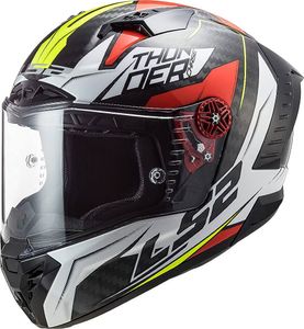 קסדת קרבון אל אס 2 אדום / לבן - LS2 FF805C CARBON