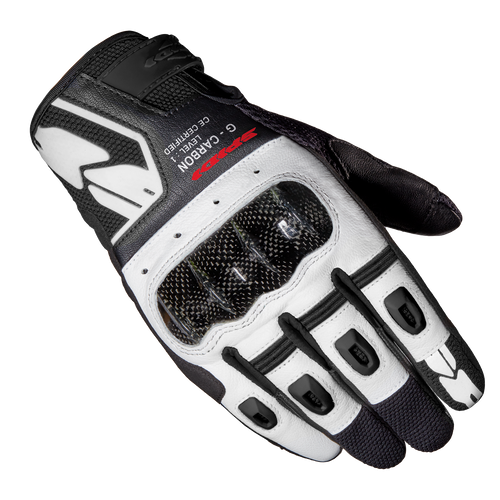 כפפות עור ספידי לבן / שחור - SPIDI G-CARBON
