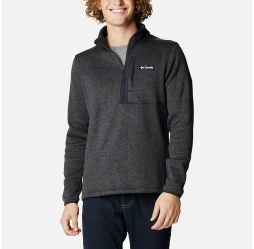 מעיל מיקרו פליז גברים Sweater Weather Half Zip Black Heather