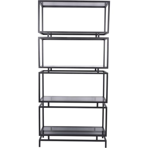 ספריית מדפים 5 קומות זכוכית שחורה  ABINGTON Display Unit