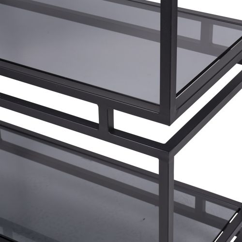 ספריית מדפים 5 קומות זכוכית שחורה  ABINGTON Display Unit