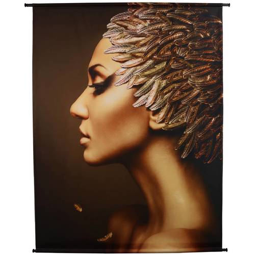 יצירת אומנות קטיפה פרופיל בלרינה זהב Golden Feather Ballerina Velvet Wall     