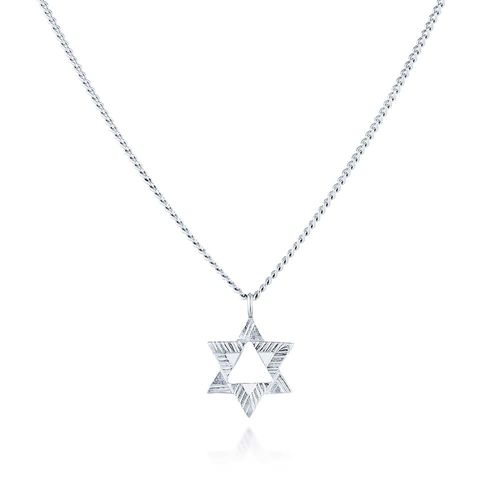 שרשרת מגן דוד כסף אמיתי 925 לגבר