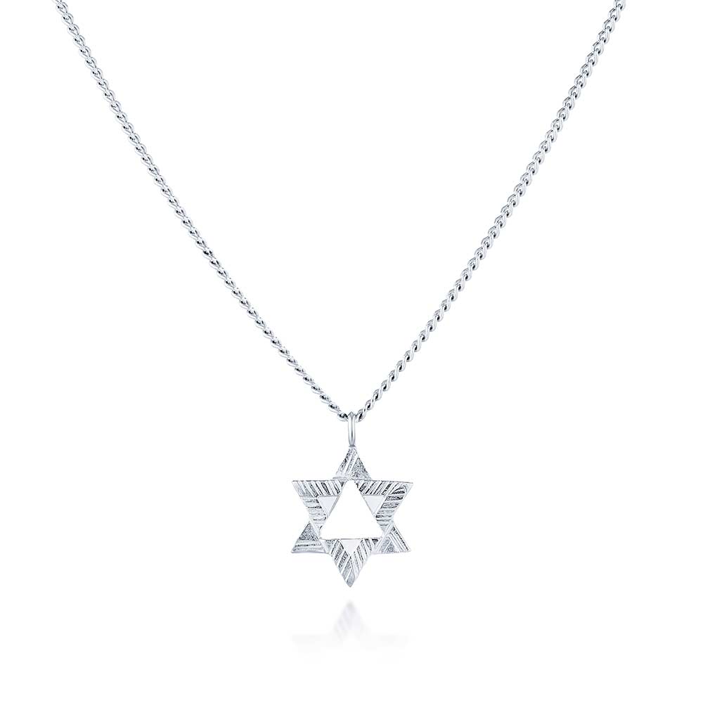 שרשרת מגן דוד מרוקע לגבר