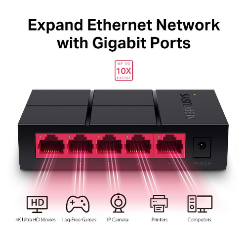 מתג MERCUSYS MS105G 5 PORT 10/100/1000Mbps 5