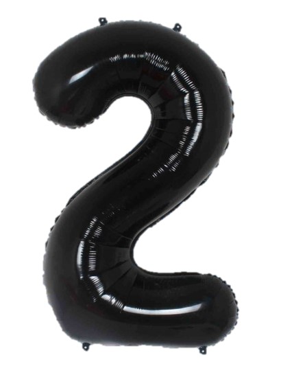 בלון הליום/אוויר ספרה 2 - שחור 