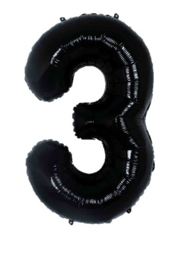 בלון הליום/אוויר ספרה 3 - שחור 