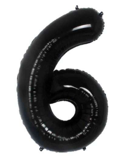 בלון הליום/אוויר ספרה 6 - שחור 