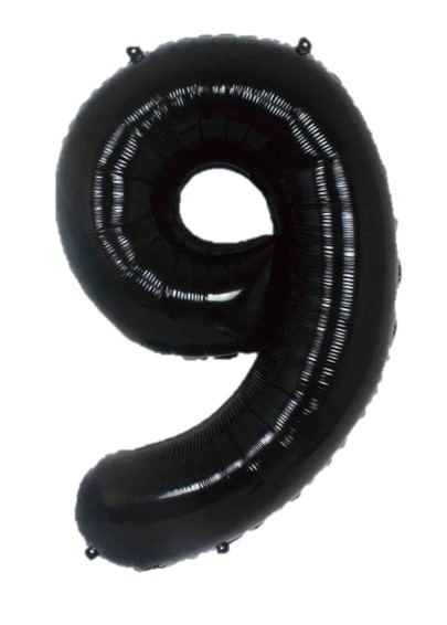 בלון הליום/אוויר ספרה 9 - שחור 