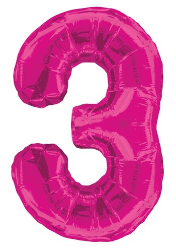 בלון הליום/אוויר ספרה 3 - ורוד 