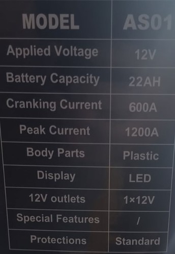 בוסטר התנעה 12V לרכב