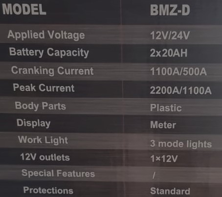 בוסטר התנעה 12V/24V לרכב 