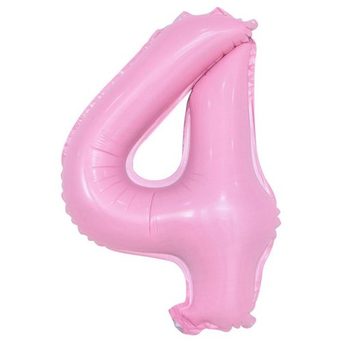בלון ספרה 4 ורוד בייבי 40