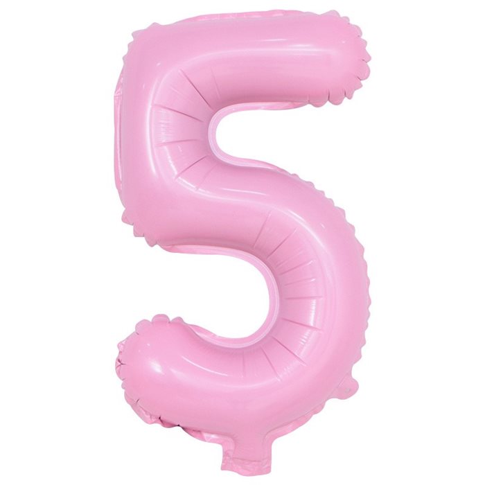 בלון ספרה 5 ורוד בייבי 40"