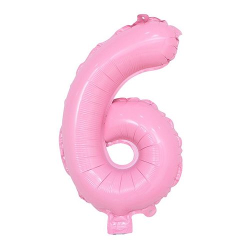 בלון ספרה 6 ורוד בייבי 40