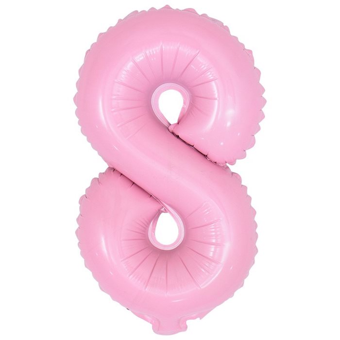 בלון ספרה 8 ורוד בייבי 40"