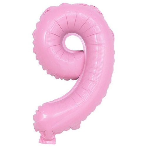 בלון ספרה 9 ורוד בייבי 40