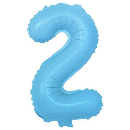 בלון ספרה 2 תכלת בייבי 40